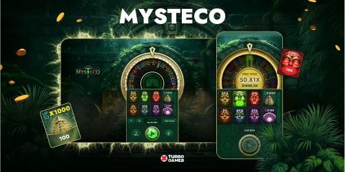 Promotional graphic for the game 'Mysteco' by Turbo Games.