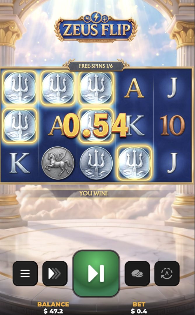 Zeus Flip slot in vertical mobile view